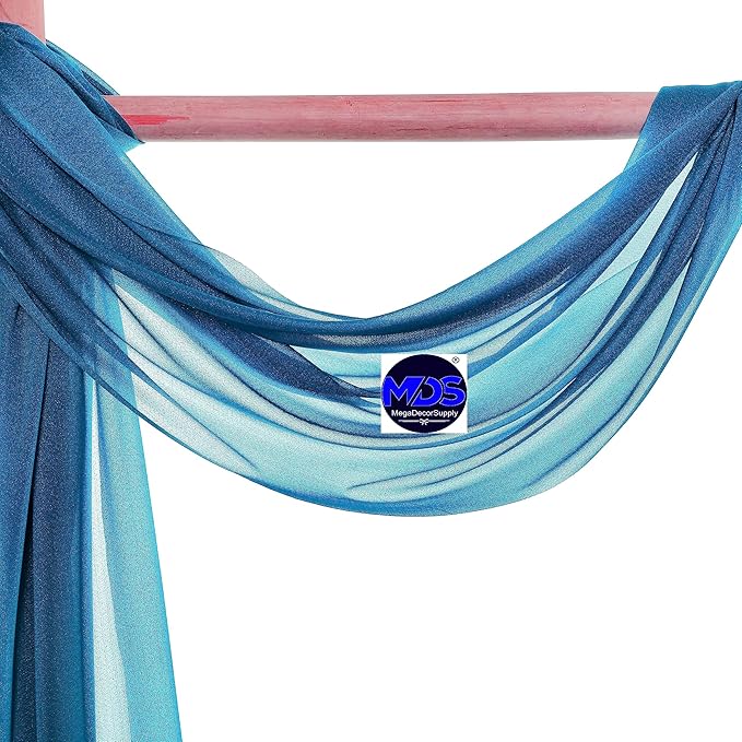 MDS Halloween Chiffon Draping Fabric - 2 Panel, 30" Wide x 75ft Long - Sheer Spooky Arbor & Canopy Drapery for Haunted House Backdrops, Party Ceilings, DIY Costumes & Themed Events - Dark Teal
