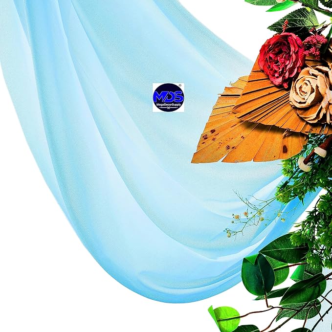 MDS Halloween Chiffon Draping Fabric - 1 Panel, 30" Wide x 75ft Long - Sheer Spooky Arbor & Canopy Drapery for Haunted House Backdrops, Party Ceilings, DIY Costumes & Themed Events - Turquoise