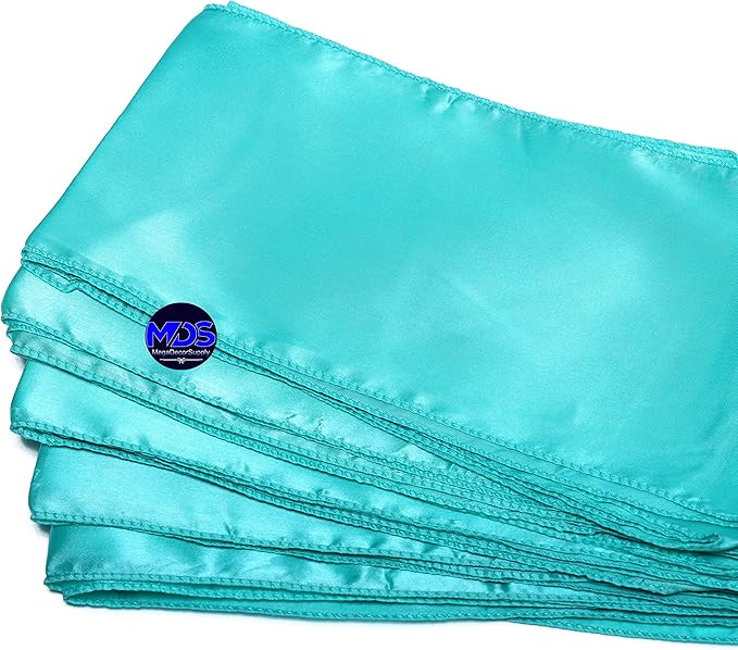 MDS Pack of 75 PCS Satin Chair Sashes Charmeuse Sateen Dining Chair Bows Ribbon Ties Back Sash for Wedding Party Birthday Home Hotel Restaurant Banquet Decoration (7 x 108 Inch, Sea Green)
