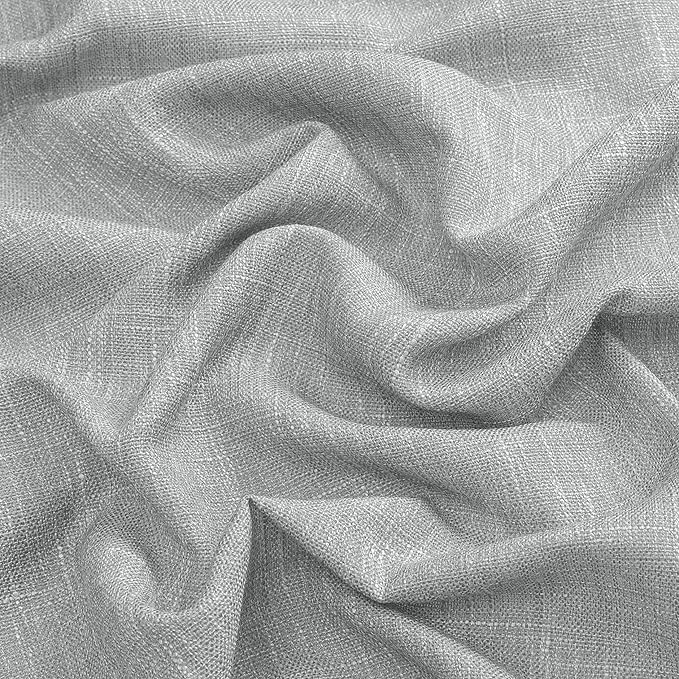 Vision Home Gray Pinch Pleated Semi Sheer Curtains Textured Light Filtering Window Curtains 95 inches for Living Room Bedroom Silver Grey Pinch Pleat Drapes with Hooks Back Tabs 2 Panels 40" Wx95 L