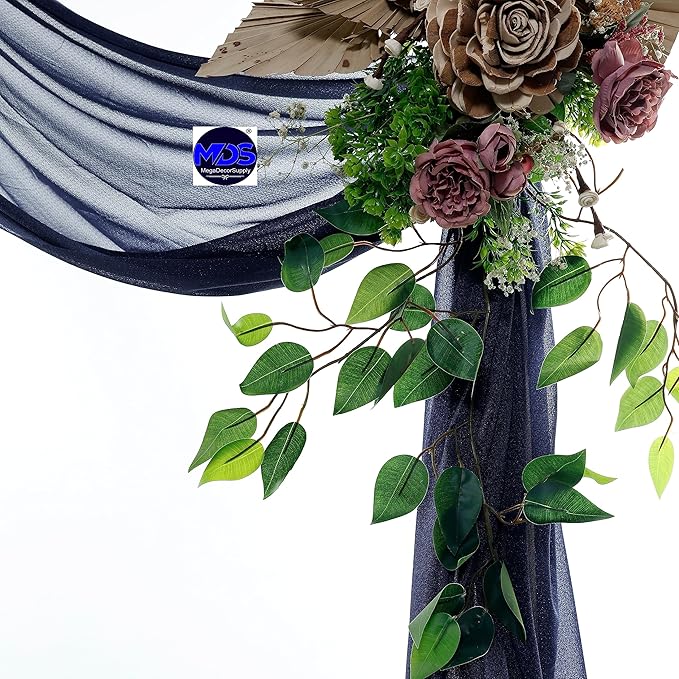 MDS Halloween Chiffon Draping Fabric - 1 Panel, 30" Wide x 40ft Long - Sheer Spooky Arbor & Canopy Drapery for Haunted House Backdrops, Party Ceilings, DIY Costumes & Themed Events - Navy Blue
