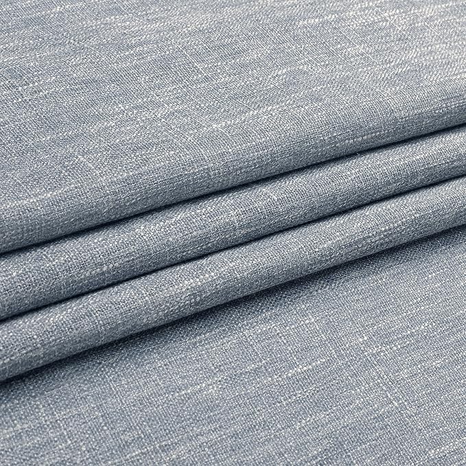 Vision Home Blue Pinch Pleated Semi Sheer Curtains Textured Light Filtering Window Curtains 120 inch for Living Room Bedroom Rayon Blend Chambray Blue Pinch Pleat Drapes with Hooks 2 Panels 40"Wx120"L