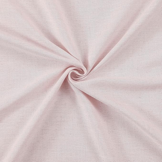 Vision Home Soft Pink Pinch Pleated Semi Sheer Curtains Textured Linen Blended Light Filtering Window Curtains 120 inch for Living Room Bedroom Pinch Pleat Drapes with Hooks 10ft 2 Panels 40" Wx120 L