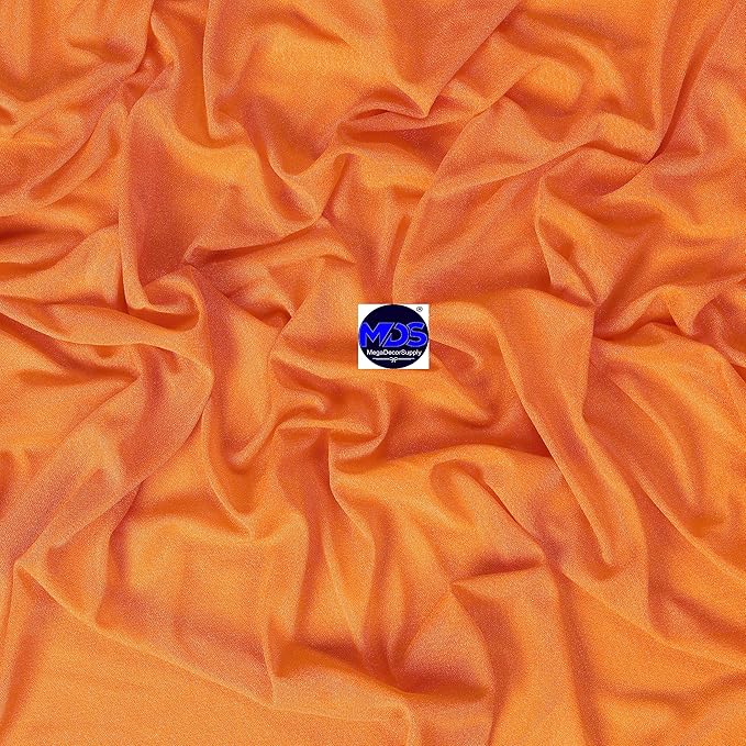 MDS Halloween Chiffon Draping Fabric - 2 Panel, 30" Wide x 50ft Long - Sheer Spooky Arbor & Canopy Drapery for Haunted House Backdrops, Party Ceilings, DIY Costumes & Themed Events - Orange