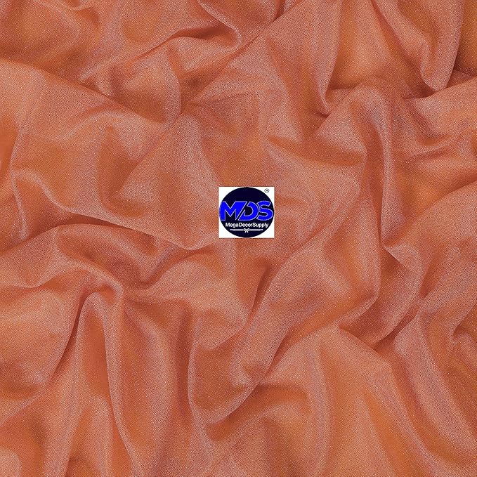 MDS Halloween Chiffon Draping Fabric - 2 Panel, 30" Wide x 40ft Long - Sheer Spooky Arbor & Canopy Drapery for Haunted House Backdrops, Party Ceilings, DIY Costumes & Themed Events - Coral Peach