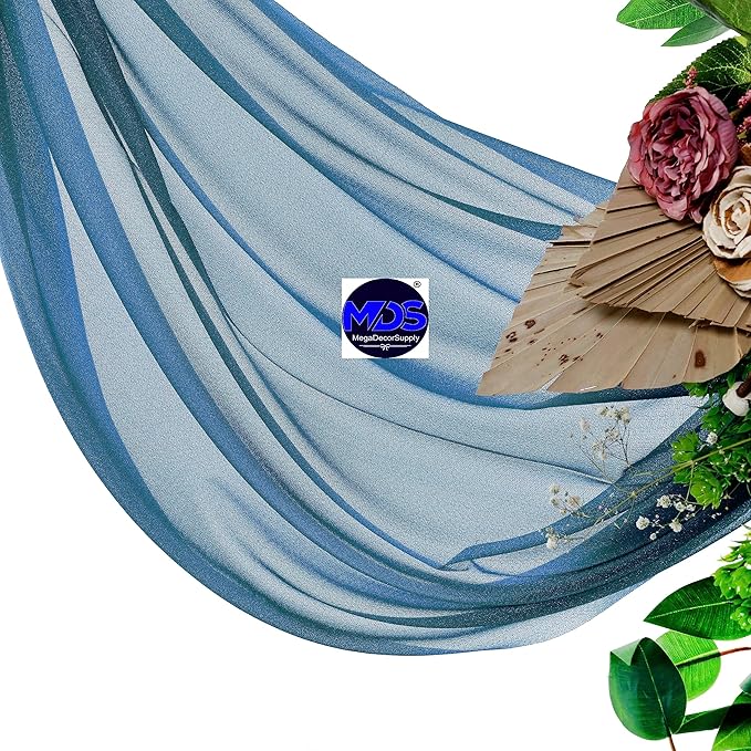MDS Halloween Chiffon Draping Fabric - 2 Panel, 30" Wide x 50ft Long - Sheer Spooky Arbor & Canopy Drapery for Haunted House Backdrops, Party Ceilings, DIY Costumes & Themed Events - Dark Teal