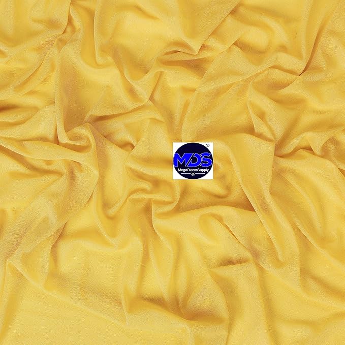 MDS Halloween Chiffon Draping Fabric - 1 Panel, 30" Wide x 40ft Long - Sheer Spooky Arbor & Canopy Drapery for Haunted House Backdrops, Party Ceilings, DIY Costumes & Themed Events - Gold