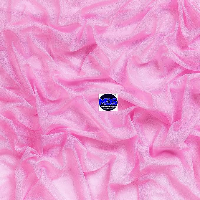 MDS Halloween Chiffon Draping Fabric - 1 Panel, 30" Wide x 100ft Long - Sheer Spooky Arbor & Canopy Drapery for Haunted House Backdrops, Party Ceilings, DIY Costumes & Themed Events - Bubblegum Pink